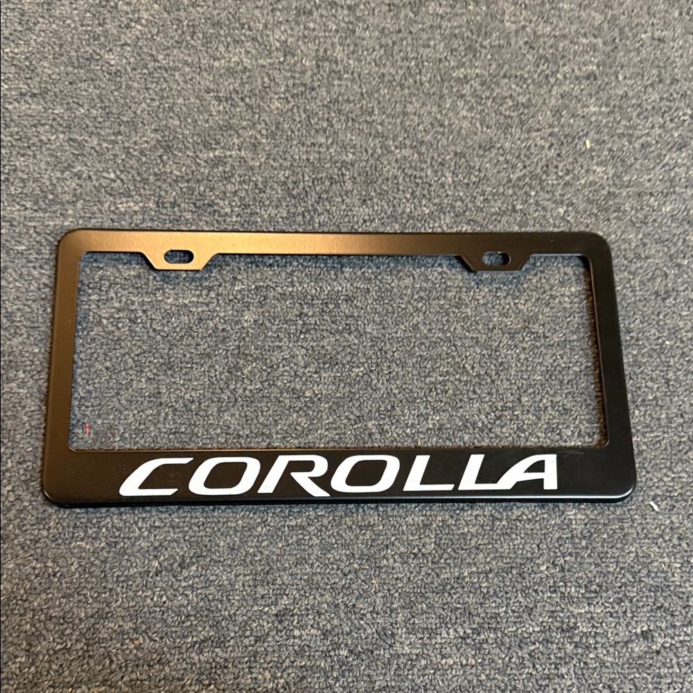Toyota Corolla Black Metal License Plate Frame